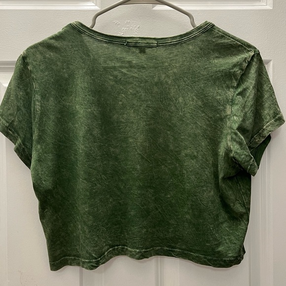 Urban Outfitters Green Tye Dye Loose Crop Top - Picture 2 of 4